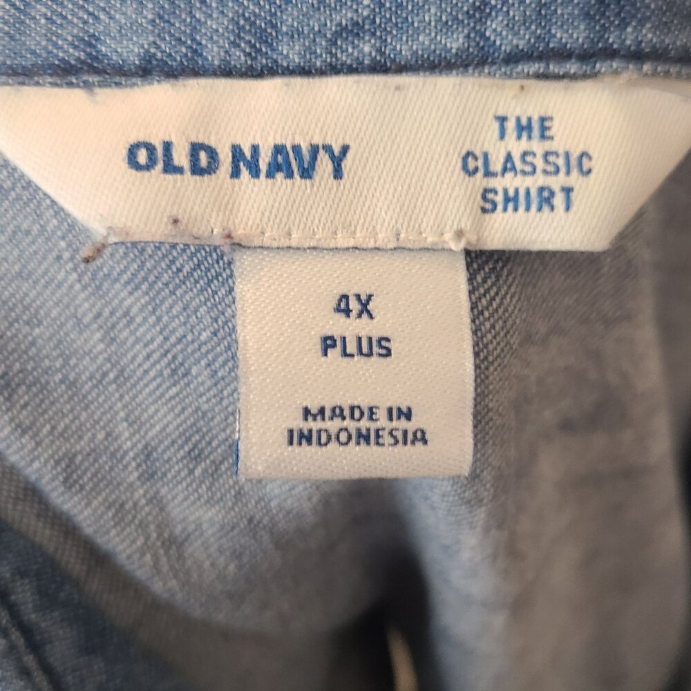Old Navy Blue Denim Button Down Shirt - Picture 6 of 6
